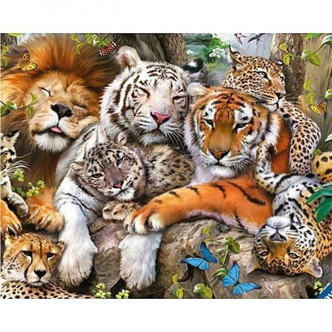 Lion Family Together Diamond Painting Kit