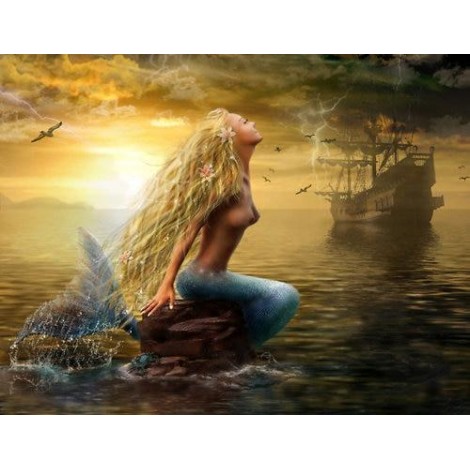 Mermaid Boat Diamond Painting Kit