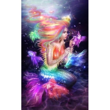 Mermaid Black Colors Diamond Painting Kit