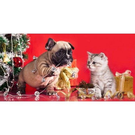 Dog And Cat Christmas Diamond Painting Kit