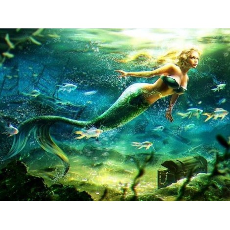 Mermaid Swimming Diamond Painting Kit