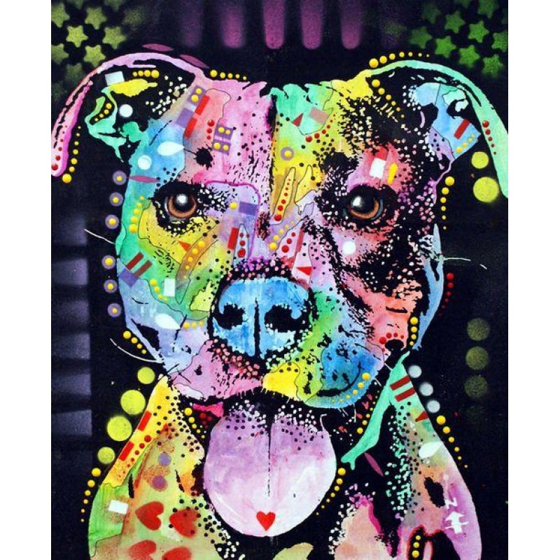 Pitbull Colorful Dia...