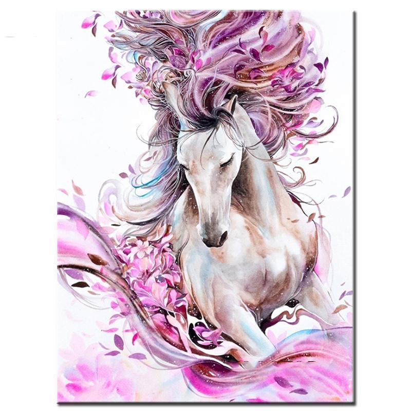 Pink Purple Horse Di...