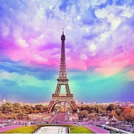 Rainbow Eiffel's Tower Diamond Painting Kit