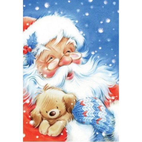 Santas Christmas Dog Diamond Painting Kit