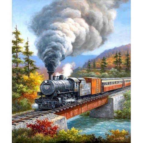 Train Landscape Pattern Diamond Painting Kit