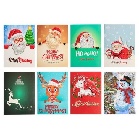 Christmas Cards 8 x Pack Diamond Painting Kit