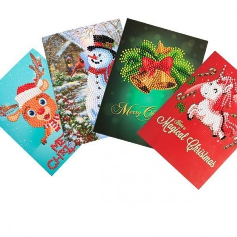 Christmas Cards 4xPack Diamond Painting Kit