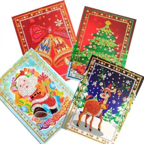 Christmas Cards 4x Pack Diamond Painting Kit